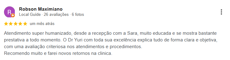 Depoimento Google Dr. Yuri Lobato